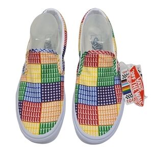 NEW Vans UNISEX  Classic Slip On Pride Print Multicolor‎ Canvas Shoes
